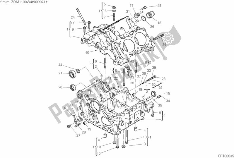 All parts for the 09a - Half-crankcases Pair of the Ducati Superbike Panigale V4 S Brasil 1100 2019